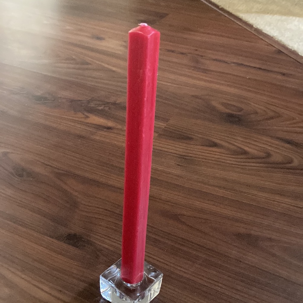 Pier1 Unscented (6) square taper candles and (2)holders.